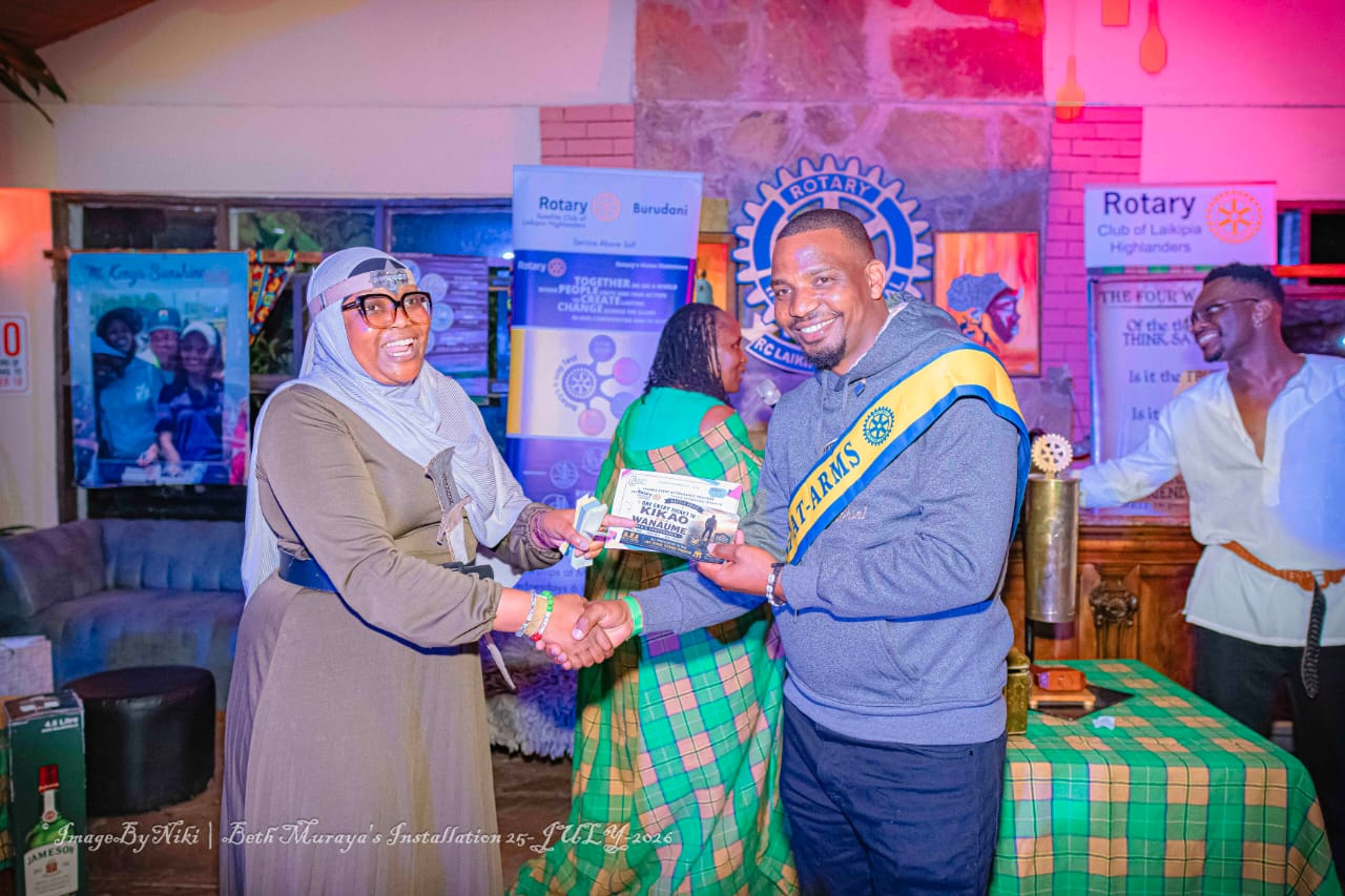 KIKAWA recognised with an award of merit at the Rotary Club of Laikipia Highlanders installation, July 2026